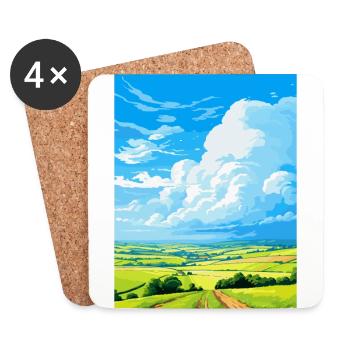 South Downs Vintage Travel Poster Souvenir WPA - Coasters (set of 4) - white - Front