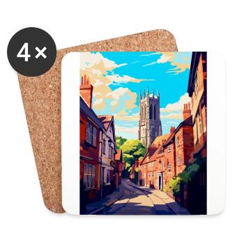 Ludlow England Uk Vintage Reiseposter Souvenir - Untersetzer (4er-Set) - Weiß - Vorne