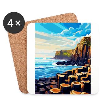 Giant Causeway Irland Uk Reise Poster Souvenir - Untersetzer (4er-Set) - Weiß - Vorne