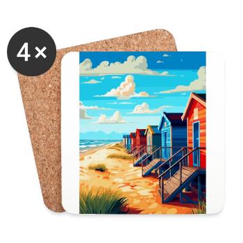 Wells Next To Sea England Uk Reiseposter WPA - Untersetzer (4er-Set) - Weiß - Vorne