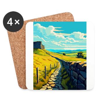 Hadrian England Großbritannien Reise Poster Souvenir WPA - Untersetzer (4er-Set) - Weiß - Vorne