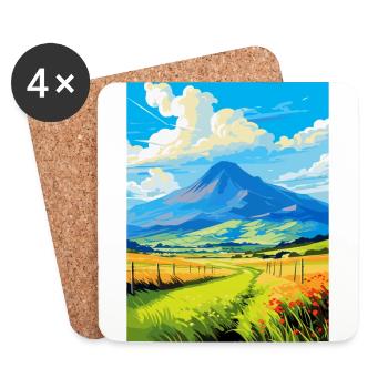 Mourne Mountains Vintage Travel Poster Souvenir - Coasters (set of 4) - white - Front