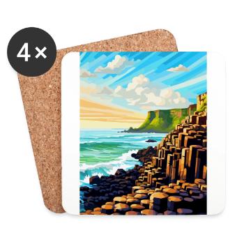 Giant Causeway Irland Uk Reiseposter Souvenir - Untersetzer (4er-Set) - Weiß - Vorne