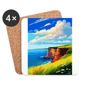 Berry Head Devon Vintage Reiseposter Souvenir - Untersetzer (4er-Set) - Weiß - Vorne