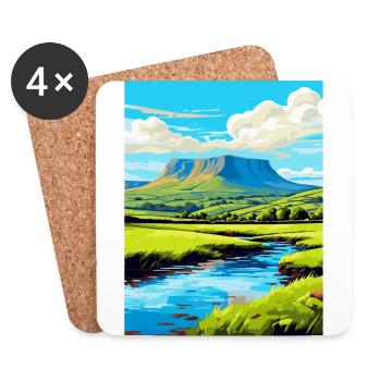 Brecon Beacons Wales Uk Reiseposter Souvenir WPA - Untersetzer (4er-Set) - Weiß - Vorne