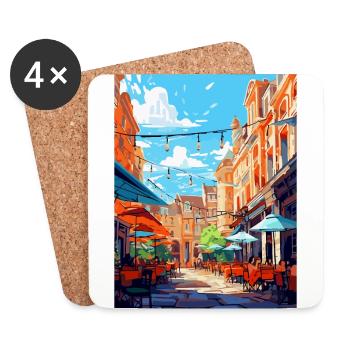 Covent Garden England Uk Reiseposter Souvenir - Untersetzer (4er-Set) - Weiß - Vorne