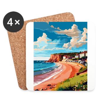 Sidmouth England Uk Vintage Reise Poster Souvenir - Untersetzer (4er-Set) - Weiß - Vorne