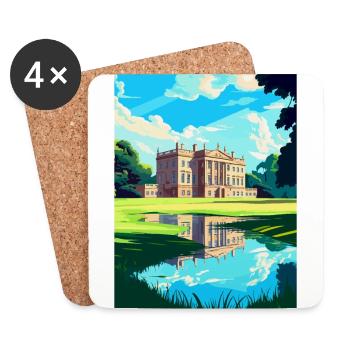Attingham Park Shropshire Voyage Poster Souvenir - Dessous de verre (lot de 4) - blanc - Devant