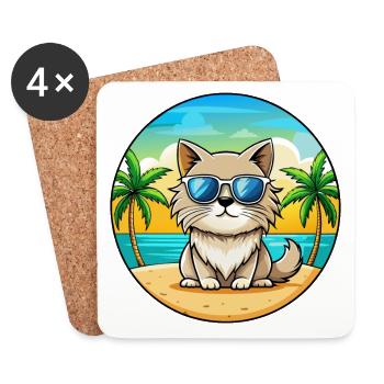 Lunettes de soleil Colorpoint Persian Cat Breed Cartoon - Dessous de verre (lot de 4) - blanc - Devant