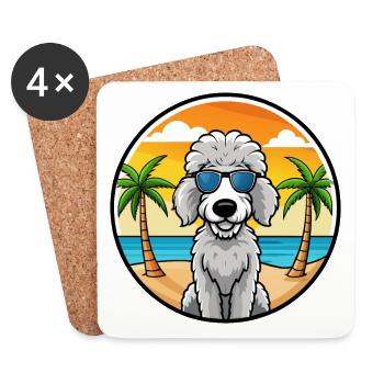 Bedlington Terrier Hunderasse Cartoon Sonnenbrille - Untersetzer (4er-Set) - Weiß - Vorne