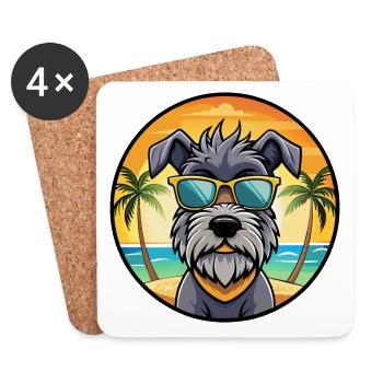 Lunettes de soleil Bouvier Des Ardennes Dog Breed Cartoon - Dessous de verre (lot de 4) - blanc - Devant