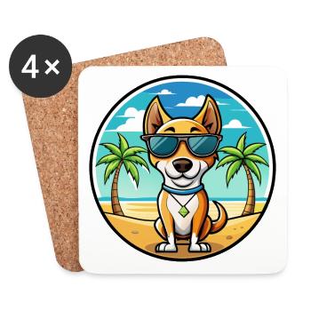 Brasilianischer Terrier Hunderasse Cartoon Sonnenbrille Strand - Untersetzer (4er-Set) - Weiß - Vorne