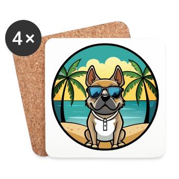 Braque Du Bourbonnais Dog Breed Cartoon Sunglasses - Coasters (set of 4) - white - Front