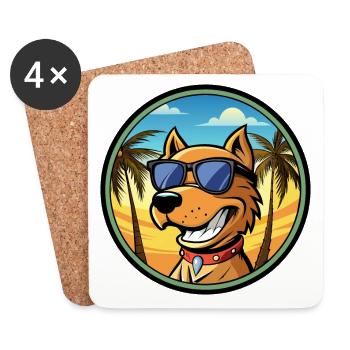 Kanarische Warren Hound Hunderasse Cartoon Sonnenbrille - Untersetzer (4er-Set) - Weiß - Vorne