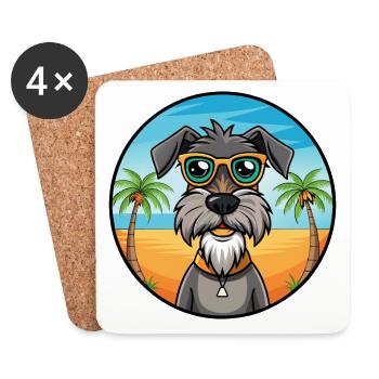 Deutscher Wachtelhund Hunderasse Cartoon Sonnenbrille - Untersetzer (4er-Set) - Weiß - Vorne