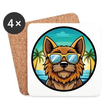 Griffon Bruxellois Hunderasse Cartoon Sonnenbrille - Untersetzer (4er-Set) - Weiß - Vorne