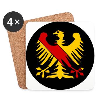 Die deutschen Adler - Untersetzer (4er-Set) - Weiß - Vorne