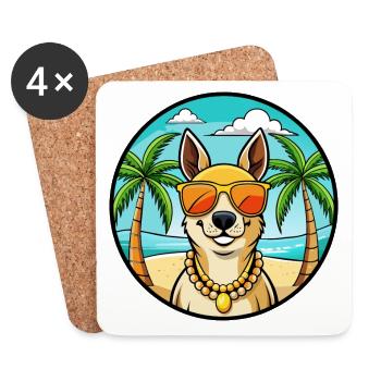 Peruvian Inca Orchid Dog Breed Cartoon Sunglasses - Coasters (set of 4) - white - Front