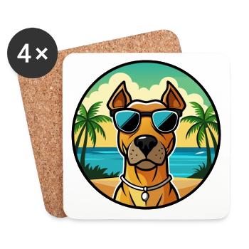 Rhodesian Ridgeback Hunderasse Cartoon Sonnenbrille - Untersetzer (4er-Set) - Weiß - Vorne