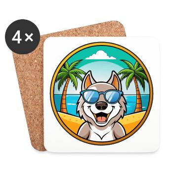 Lunettes de soleil de plage de race de chien de race de chien slovaque - Dessous de verre (lot de 4) - blanc - Devant