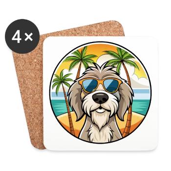 Spinone Italiano Hunderasse Cartoon Sonnenbrille Strand - Untersetzer (4er-Set) - Weiß - Vorne