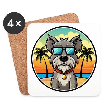 Lunettes de soleil Bouvier Des Flandres Dog Breed Cartoon - Dessous de verre (lot de 4) - blanc - Devant