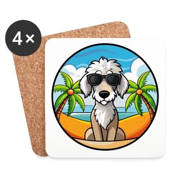 Bedlington Terrier Hunderasse Cartoon Sonnenbrille - Untersetzer (4er-Set) - Weiß - Vorne