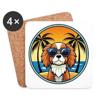 Cavalier King Charles Spaniel Hunderasse Karikatur - Untersetzer (4er-Set) - Weiß - Vorne
