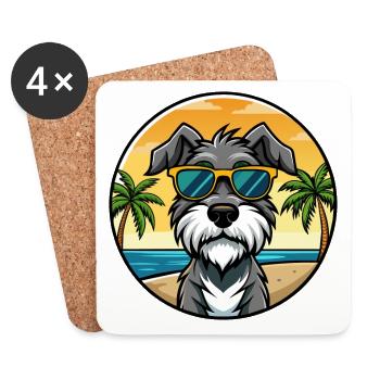 Deutscher Wachtelhund Hunderasse Cartoon Sonnenbrille - Untersetzer (4er-Set) - Weiß - Vorne