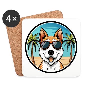 Foxterrier Smooth Dog Rasse Cartoon Sonnenbrille - Untersetzer (4er-Set) - Weiß - Vorne
