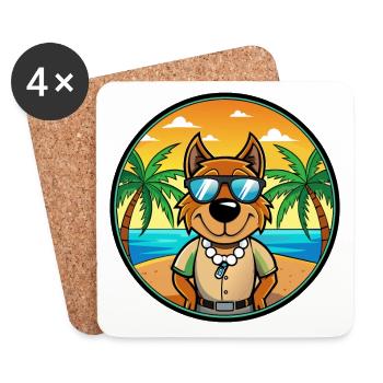 Lunettes de soleil Gascon Saintongeois Dog Breed Cartoon - Dessous de verre (lot de 4) - blanc - Devant