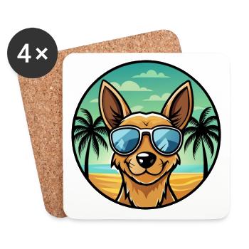 Englische Spielzeug Terrier Hund Rasse Cartoon Sonnenbrille - Untersetzer (4er-Set) - Weiß - Vorne