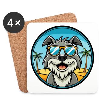 Harrier Hunderasse Cartoon Sonnenbrille Strand - Untersetzer (4er-Set) - Weiß - Vorne