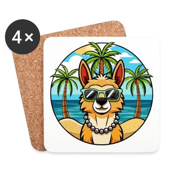 Peruvian Inca Orchid Dog Breed Cartoon Sunglasses - Coasters (set of 4) - white - Front