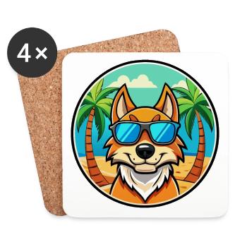 Lunettes de soleil de plage de race de chien de race de chien slovaque - Dessous de verre (lot de 4) - blanc - Devant