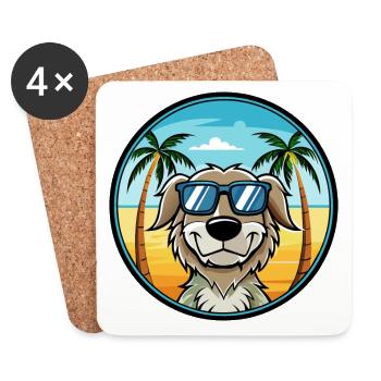 Stabyhoun Chien Race Dessin Animé Lunettes de Soleil Plage - Dessous de verre (lot de 4) - blanc - Devant