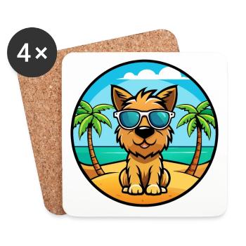 Tenterfield Terrier Hunderasse Cartoon Sonnenbrille - Untersetzer (4er-Set) - Weiß - Vorne