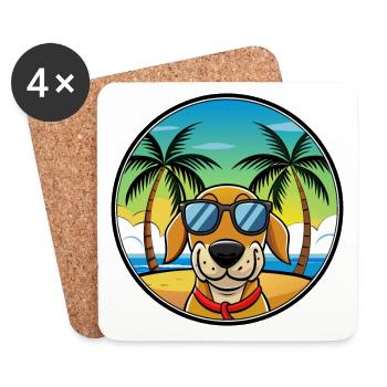 Lunettes de soleil de race de chien de Transylvanie - Dessous de verre (lot de 4) - blanc - Devant