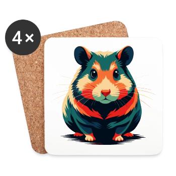 Hamster Cartoon Figur Buntes Haustier Tier - Untersetzer (4er-Set) - Weiß - Vorne