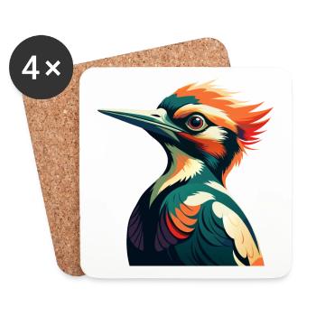 Pic Personnage De Dessin Animé Animal De Compagnie Coloré - Dessous de verre (lot de 4) - blanc - Devant