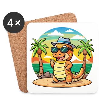 Anaconda Lustige Cartoon Sommer Strand Sonnenbrille - Untersetzer (4er-Set) - Weiß - Vorne