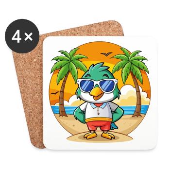 Falcon Lustige Cartoon Sommer Strand Sonnenbrille - Untersetzer (4er-Set) - Weiß - Vorne