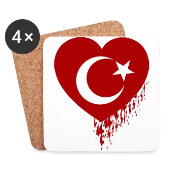 Bleeding Heart Turkey - Coasters (set of 4) - white - Front