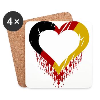 Le mal du pays en Allemagne - Dessous de verre (lot de 4) - blanc - Devant