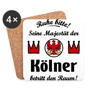 Der König aus Köln - Untersetzer (4er-Set) - Weiß - Vorne