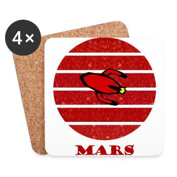 The journey to Mars - Coasters (set of 4) - white - Front