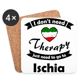 Thérapie à Ischia - Dessous de verre (lot de 4) - blanc - Devant