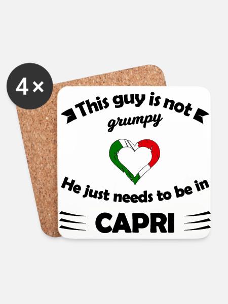 Reise auf die Insel Capri - Untersetzer (4er-Set) - Weiß