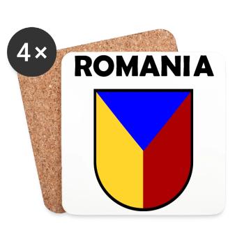 Rumänien im Süden Europas - Untersetzer (4er-Set) - Weiß - Vorne