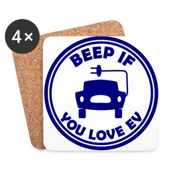 Electric cars - Coasters (set of 4) - white - Front